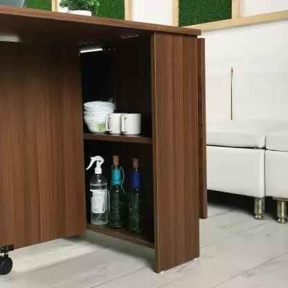Junco Brown Foldable Dining Table Convertible
