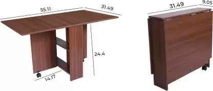 Junco Brown Foldable Dining Table Convertible