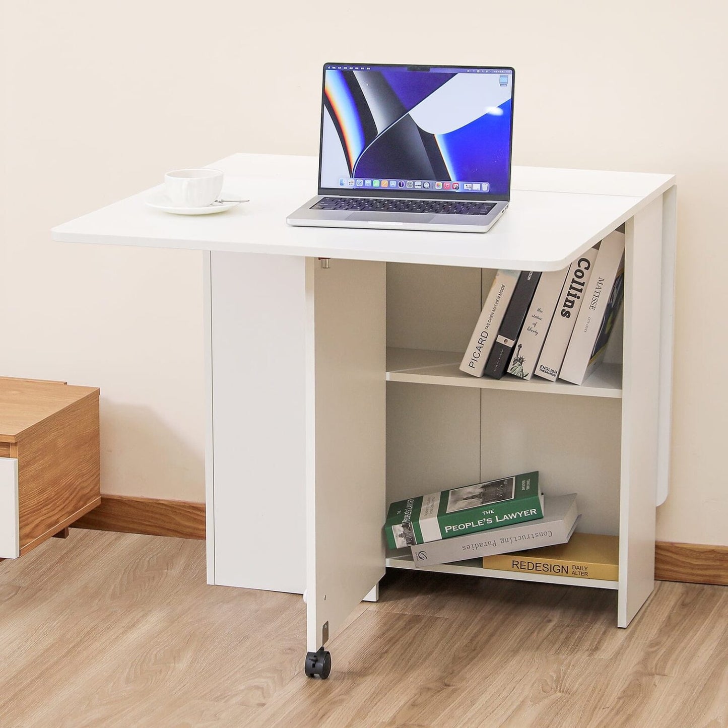 Junco White Foldable Dining Table
