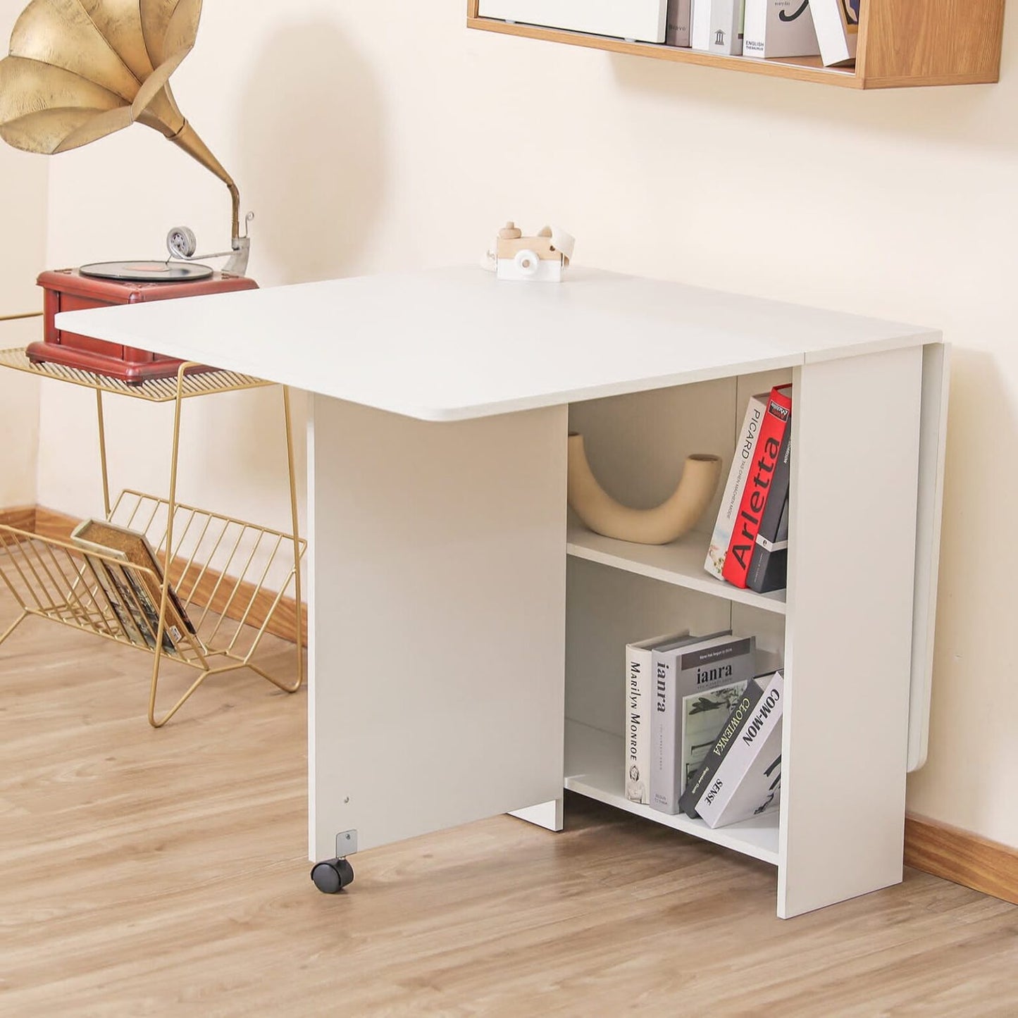 Junco White Foldable Dining Table