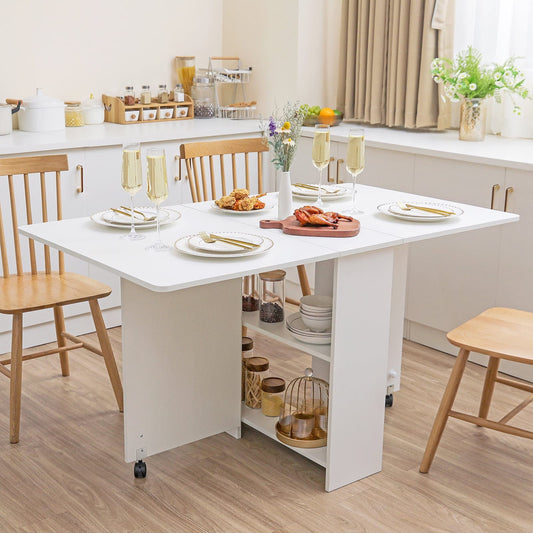 Junco White Foldable Dining Table